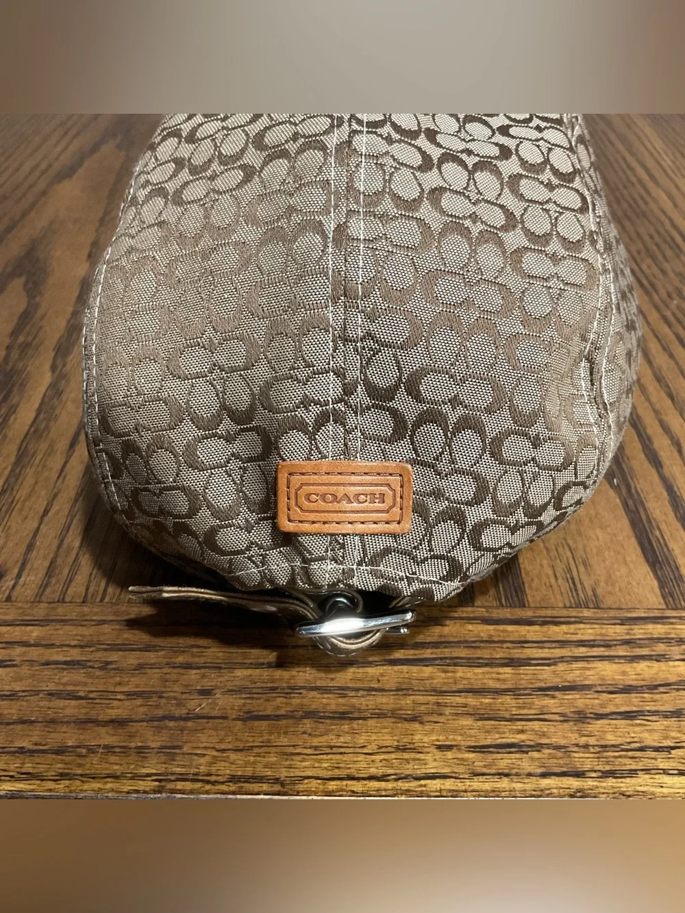 Coach Beige & Brown Signature Canvas Baseball Cap